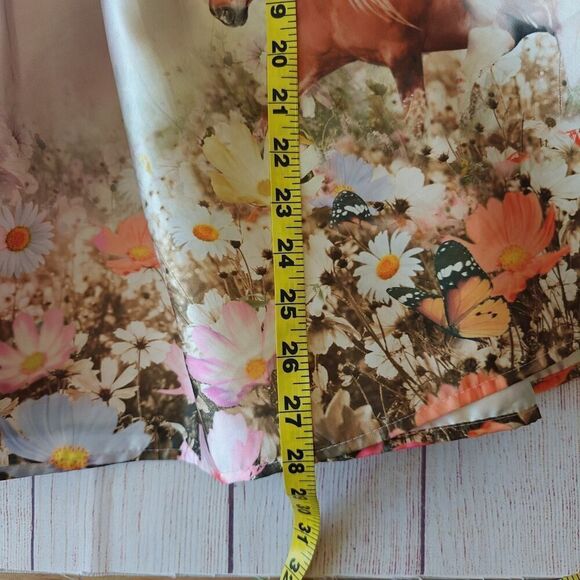 H&M horse floral bow detail flared dress sz 6X/7 - Picture 10 of 12